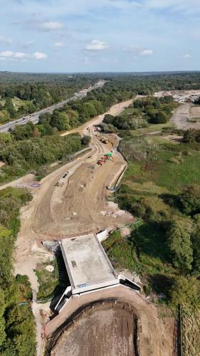 new bridge at west of airfield as part of A3/Wisley redevelopment - October 2023